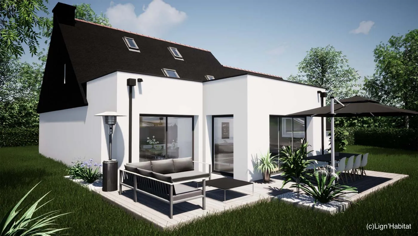 Photo d'avant-projet de r,novation, extension et agrandissement d'habitat de Lign Habitat maitre d'oeuvre en extension et agrandissement de maison individuelle sur Rennes et sur l'Ille et Vilaine